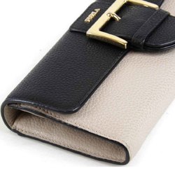 Furla Long Wallet Leather Black Women's