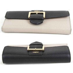 Furla Long Wallet Leather Black Women's