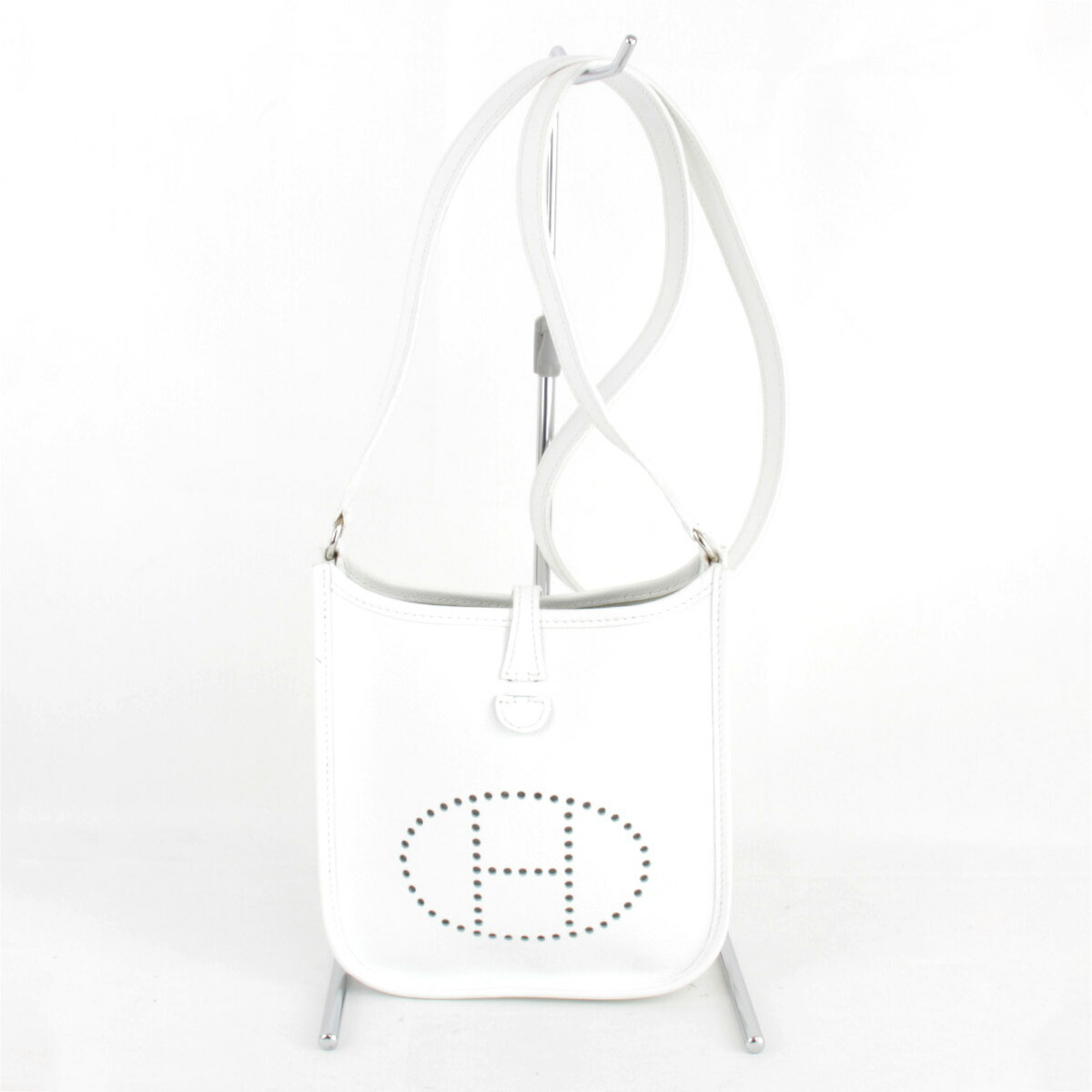 HERMES Evelyn TPM Shoulder Bag Leather White Women's