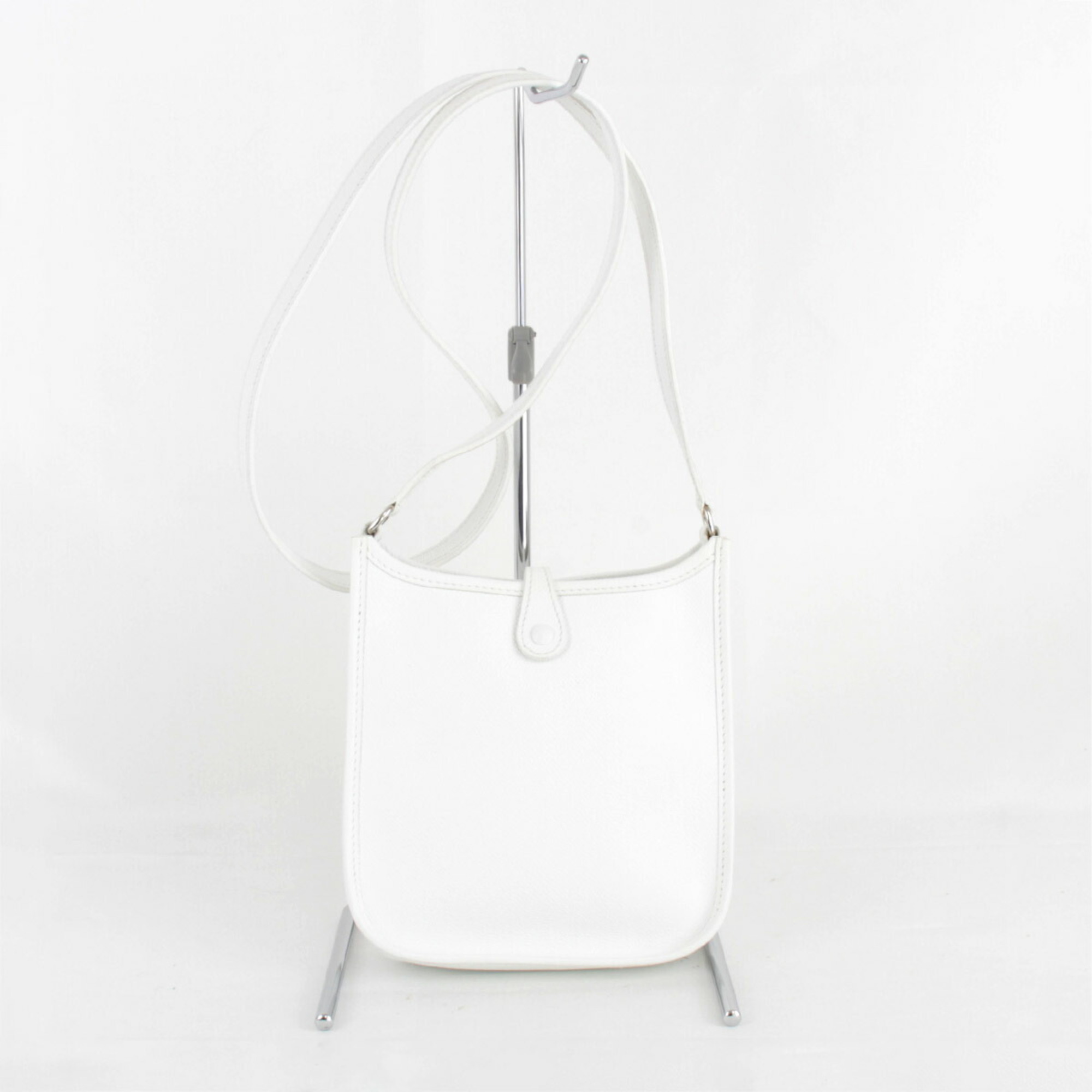 HERMES Evelyn TPM Shoulder Bag Leather White Women's