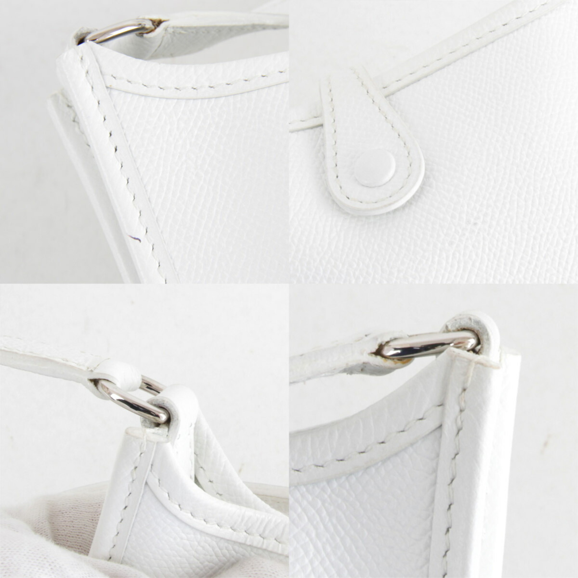 HERMES Evelyn TPM Shoulder Bag Leather White Women's