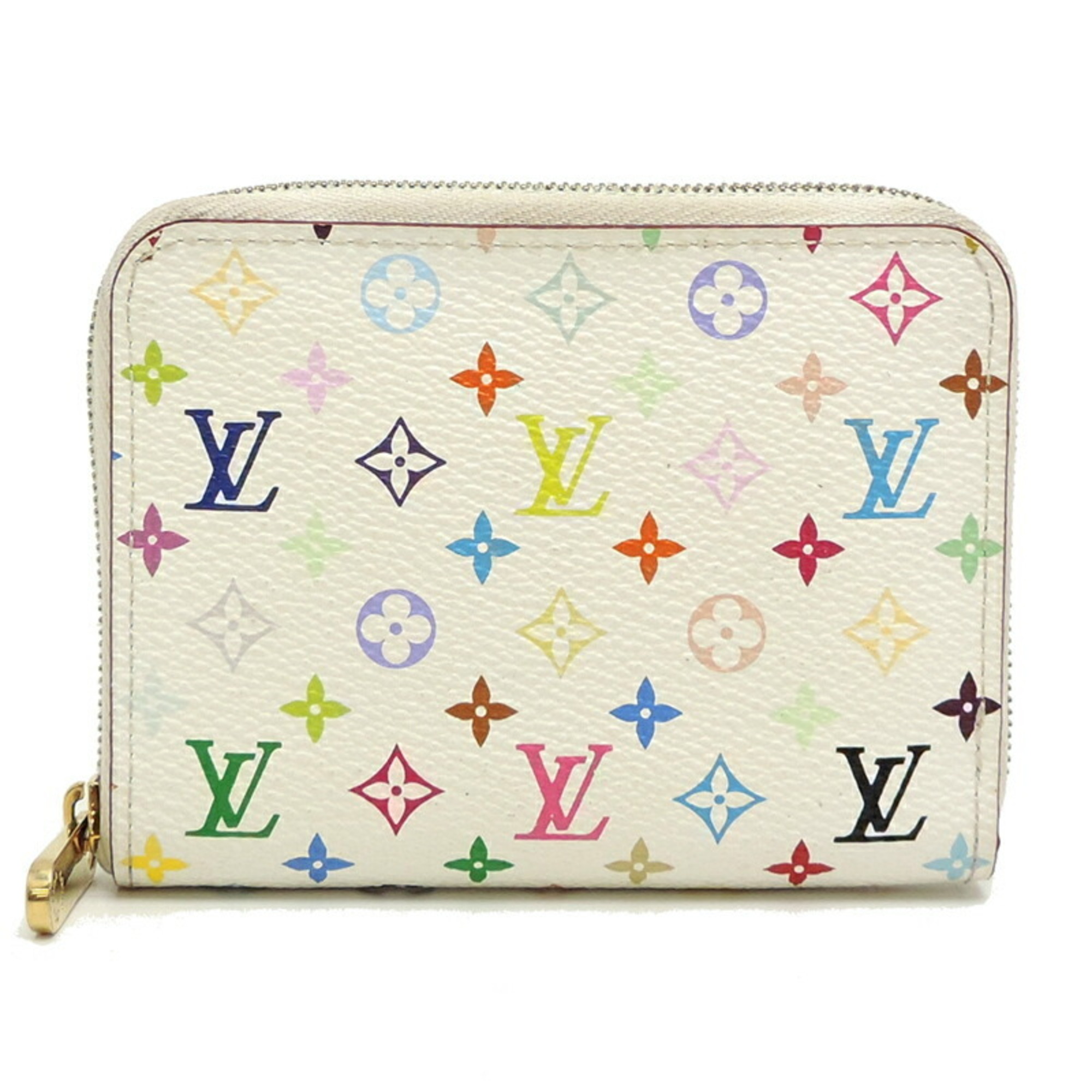 Louis Vuitton Zippy Coin Purse Women's and Men's Case M93741 Monogram Multicolor Blanc (White) DH83008