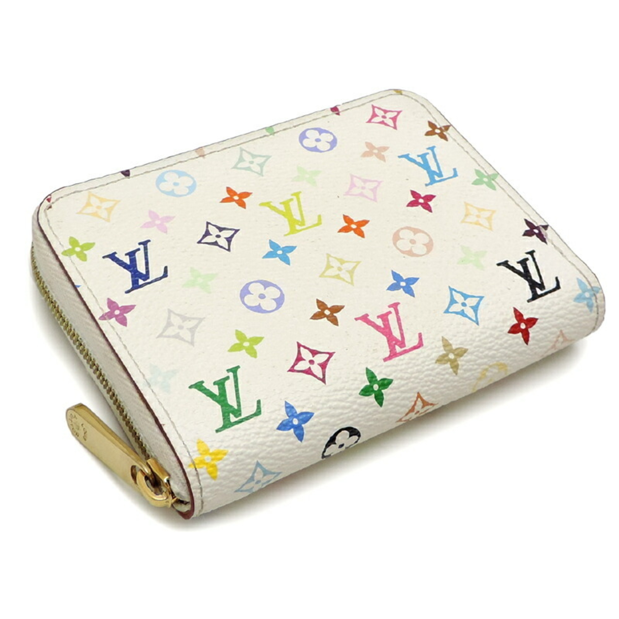 Louis Vuitton Zippy Coin Purse Women's and Men's Case M93741 Monogram Multicolor Blanc (White) DH83008