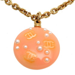 Chanel Coco Mark Women's Necklace GP Salmon Pink DH83156