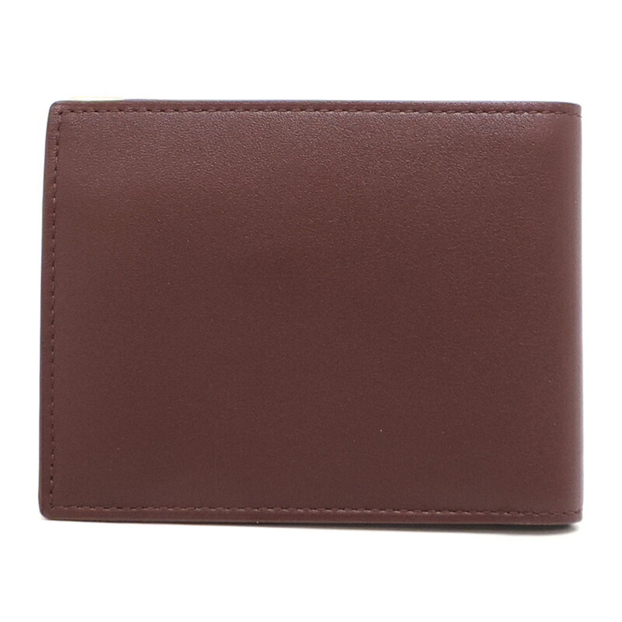 Cartier Must de Women's and Men's Bi-fold Wallet L3001368 Leather Bordeaux (Red) DH83002