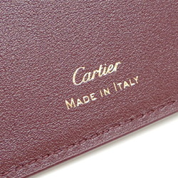 Cartier Must de Women's and Men's Bi-fold Wallet L3001368 Leather Bordeaux (Red) DH83002