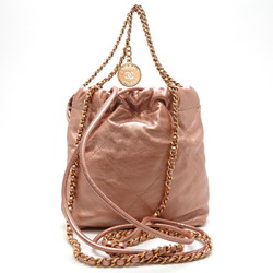 Chanel 22 Women's Shoulder Bag AS3980 Calf Pink DH83087