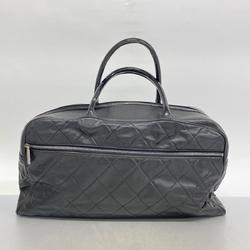 Chanel Boston Bag, Matelasse Leather, Black, Men's, Women's