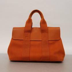 Hermes Tote Bag Valparaiso PM Toile Chevron Orange Women's