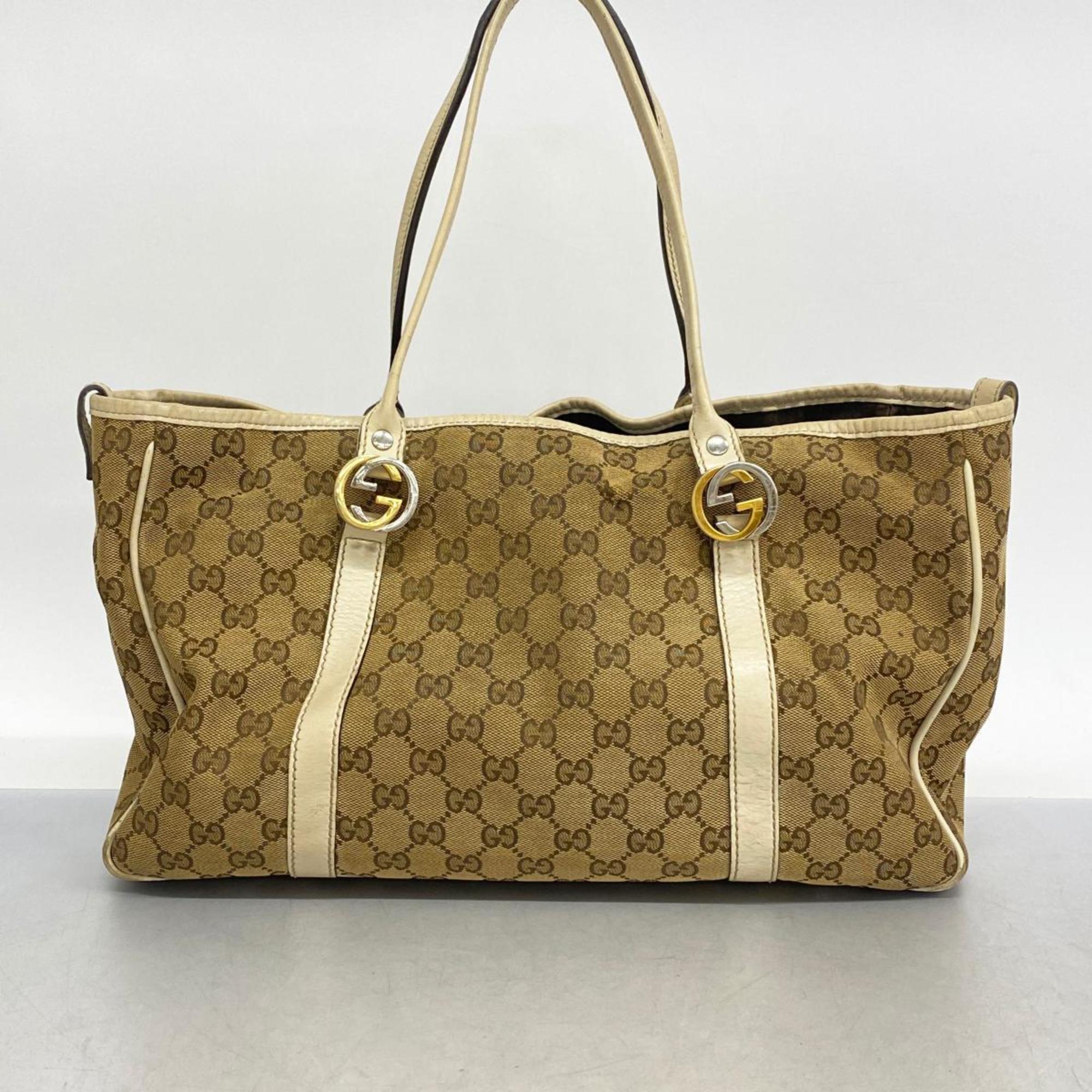 Gucci Tote Bag GG Canvas 232957 Brown Women's