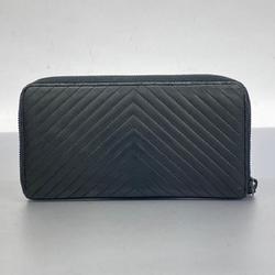 Chanel Long Wallet V Stitch Lambskin Black Men's Women's