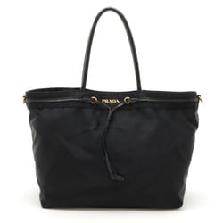 PRADA Jacquard Tote Bag Shoulder Nylon Patent Leather NERO Black Purchased at an overseas boutique BR4184