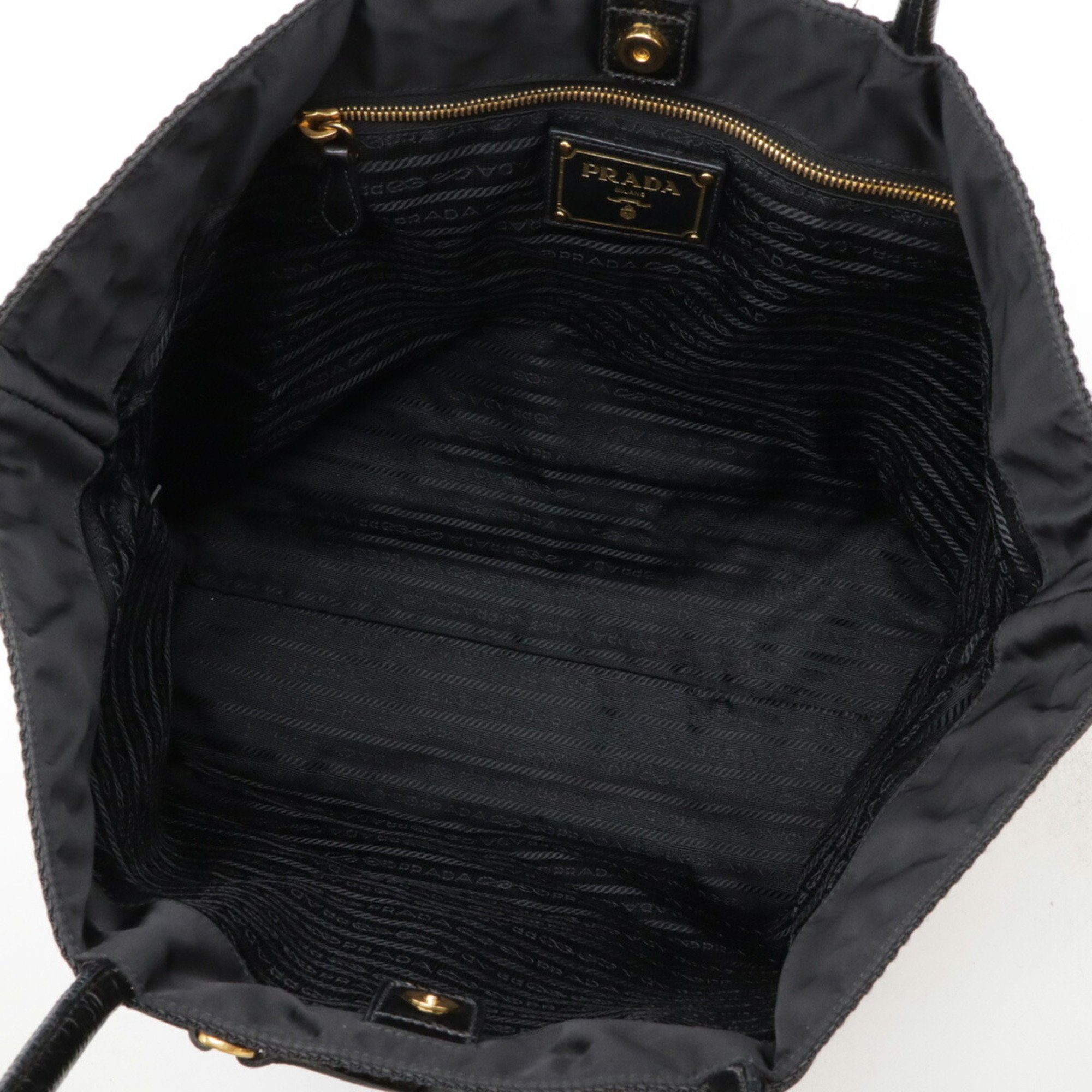 PRADA Jacquard Tote Bag Shoulder Nylon Patent Leather NERO Black Purchased at an overseas boutique BR4184