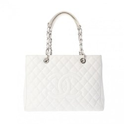 CHANEL Chanel Matelasse GST Grand Tote White A50995 Women's Caviar Skin Bag