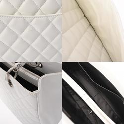 CHANEL Chanel Matelasse GST Grand Tote White A50995 Women's Caviar Skin Bag