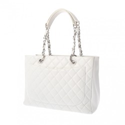 CHANEL Chanel Matelasse GST Grand Tote White A50995 Women's Caviar Skin Bag