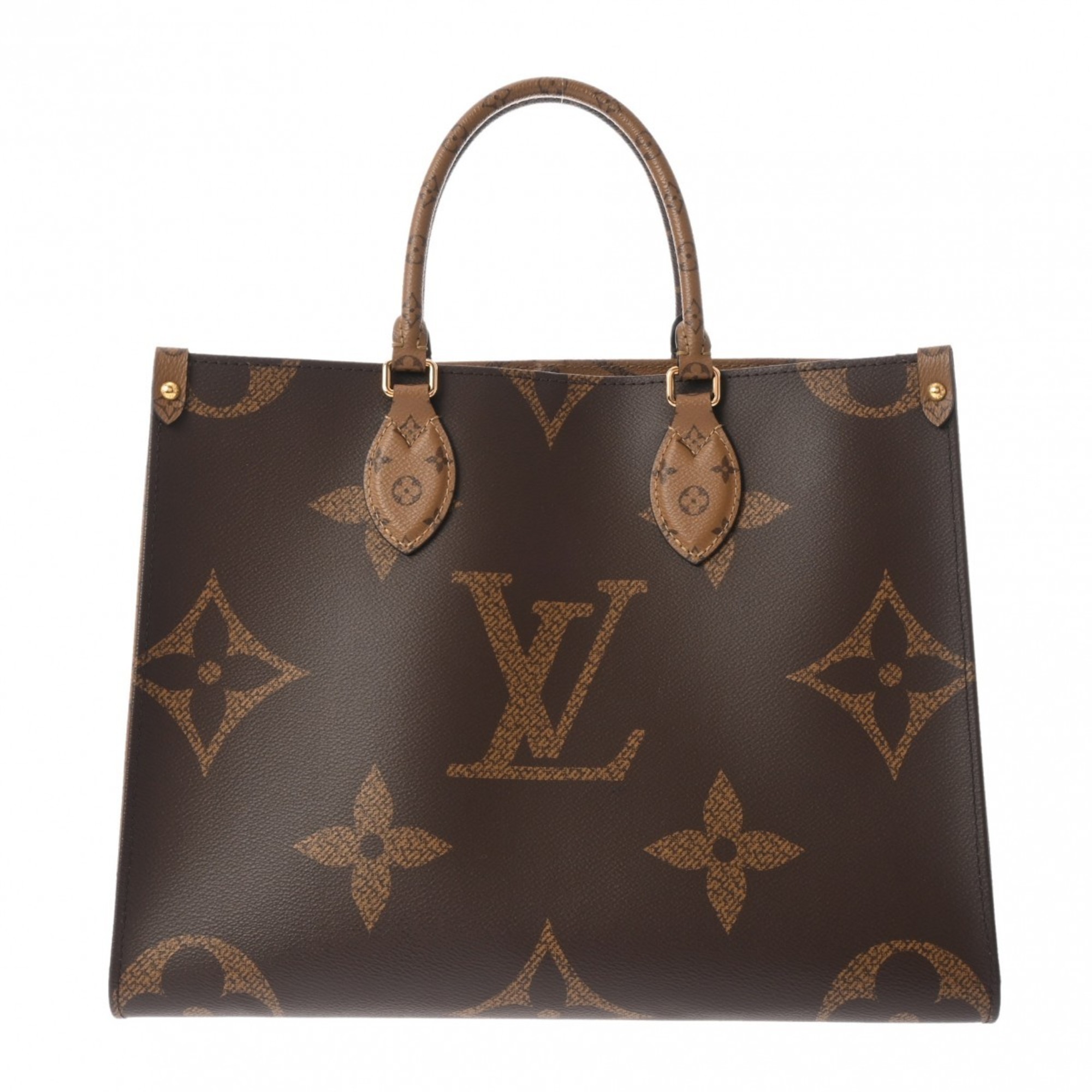 LOUIS VUITTON Louis Vuitton Monogram Giant On the Go MM Tote Brown Women's Reverse Canvas Handbag