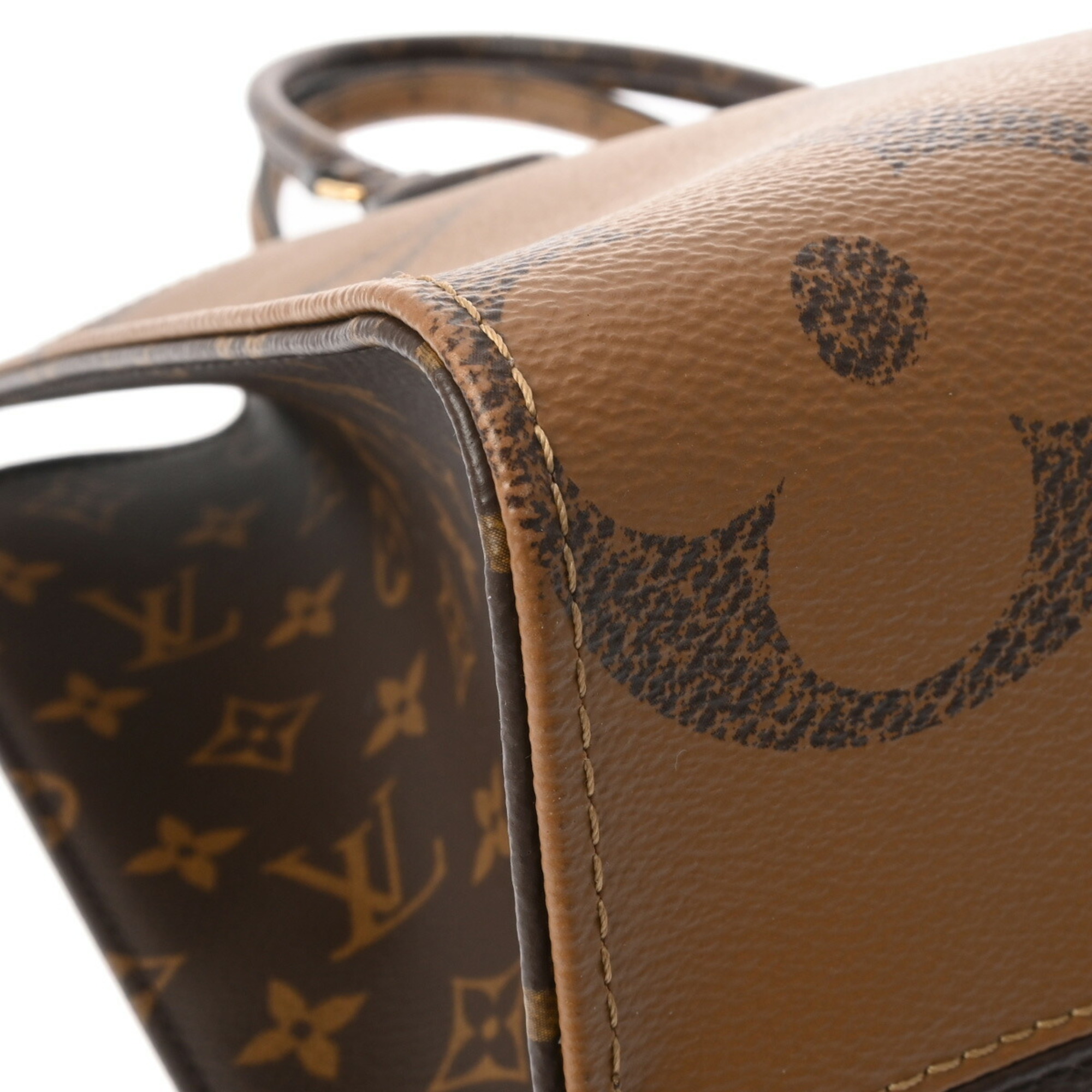 LOUIS VUITTON Louis Vuitton Monogram Giant On the Go MM Tote Brown Women's Reverse Canvas Handbag