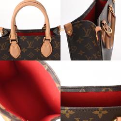 LOUIS VUITTON Louis Vuitton Monogram Sac Plat BB Tote Brown M45847 Unisex Canvas Handbag