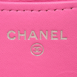 CHANEL Matelasse Phone Case Chain Wallet Shoulder Bag Lambskin Pink Coco Mark 3