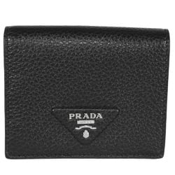 PRADA Vitello Dino Leather Bi-fold Wallet 1MV204 Black