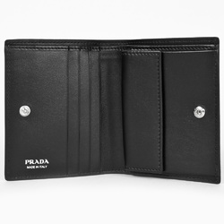 PRADA Vitello Dino Leather Bi-fold Wallet 1MV204 Black