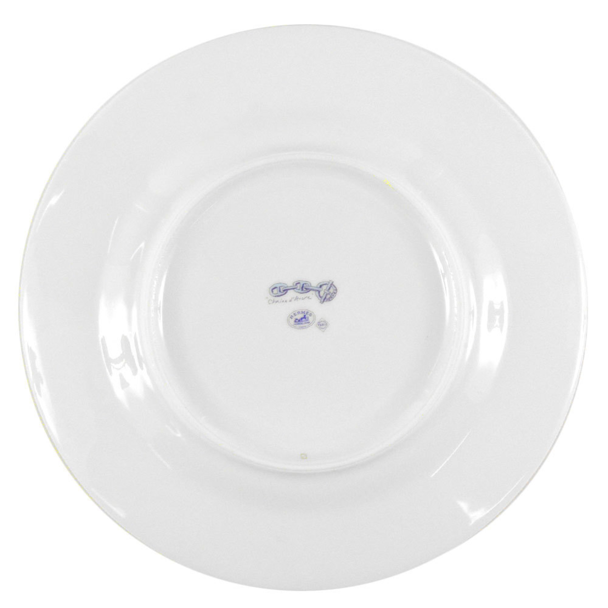 Hermes Chaine d'Ancre Plate, Blue, White, 22cm