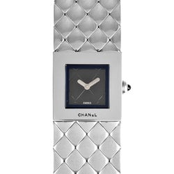 CHANEL H0009 Matelasse Bangle Watch Quartz Black Dial Women's