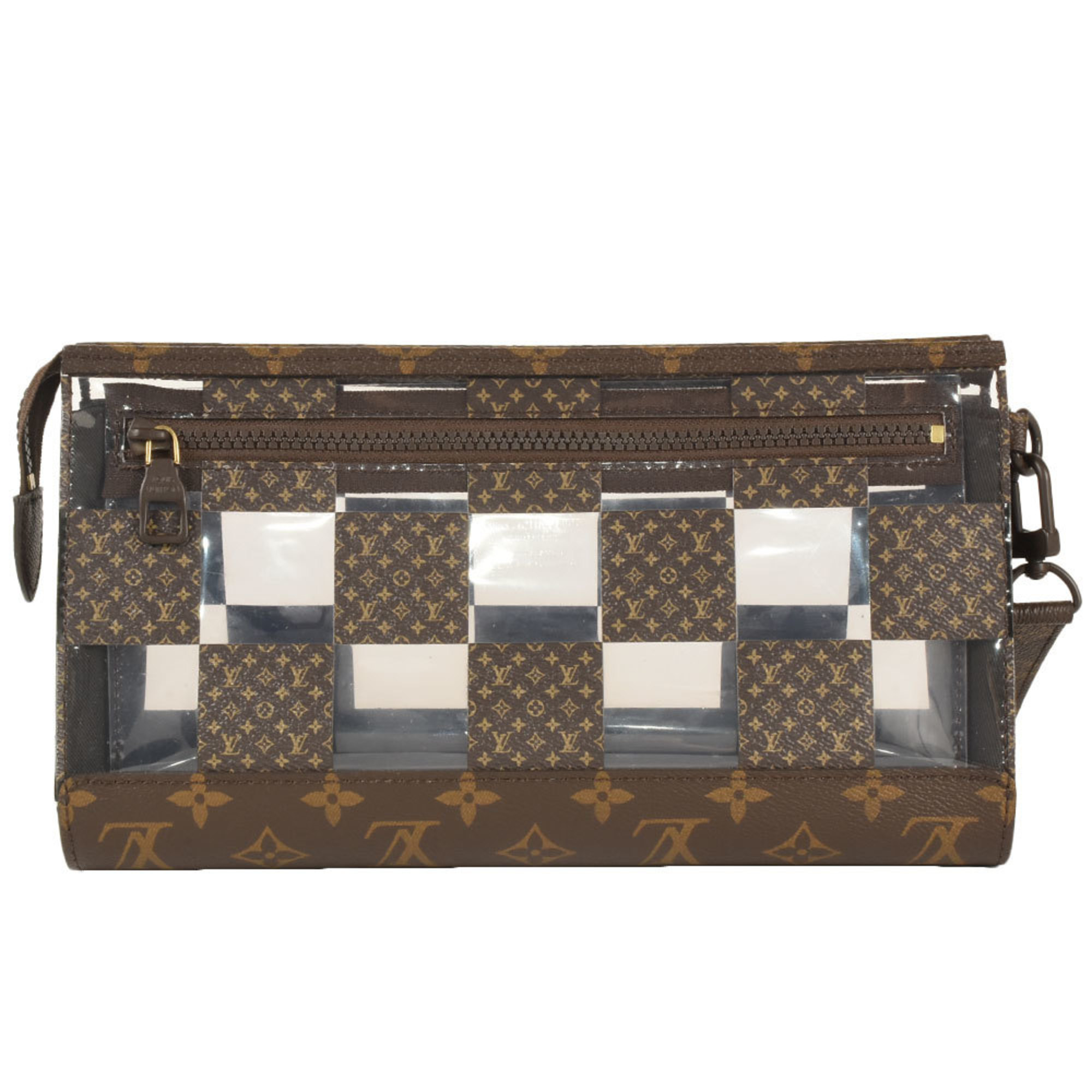 Louis Vuitton LOUIS VUITTON Monogram Chess Stand Pouch Second Bag Canvas M81588 RFID (IC Chip) Built-in Clutch