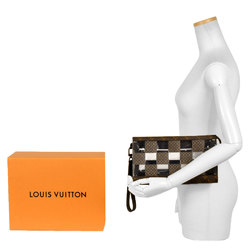 Louis Vuitton LOUIS VUITTON Monogram Chess Stand Pouch Second Bag Canvas M81588 RFID (IC Chip) Built-in Clutch