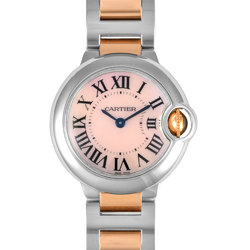 Cartier W6920034 Ballon Bleu SM 28mm Watch Quartz Pink Shell Dial K18PG x SS