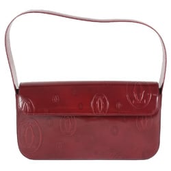 Cartier Happy Birthday Handbag Patent Leather Red Bordeaux Women's