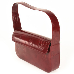 Cartier Happy Birthday Handbag Patent Leather Red Bordeaux Women's