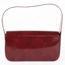 Cartier Happy Birthday Handbag Patent Leather Red Bordeaux Women's