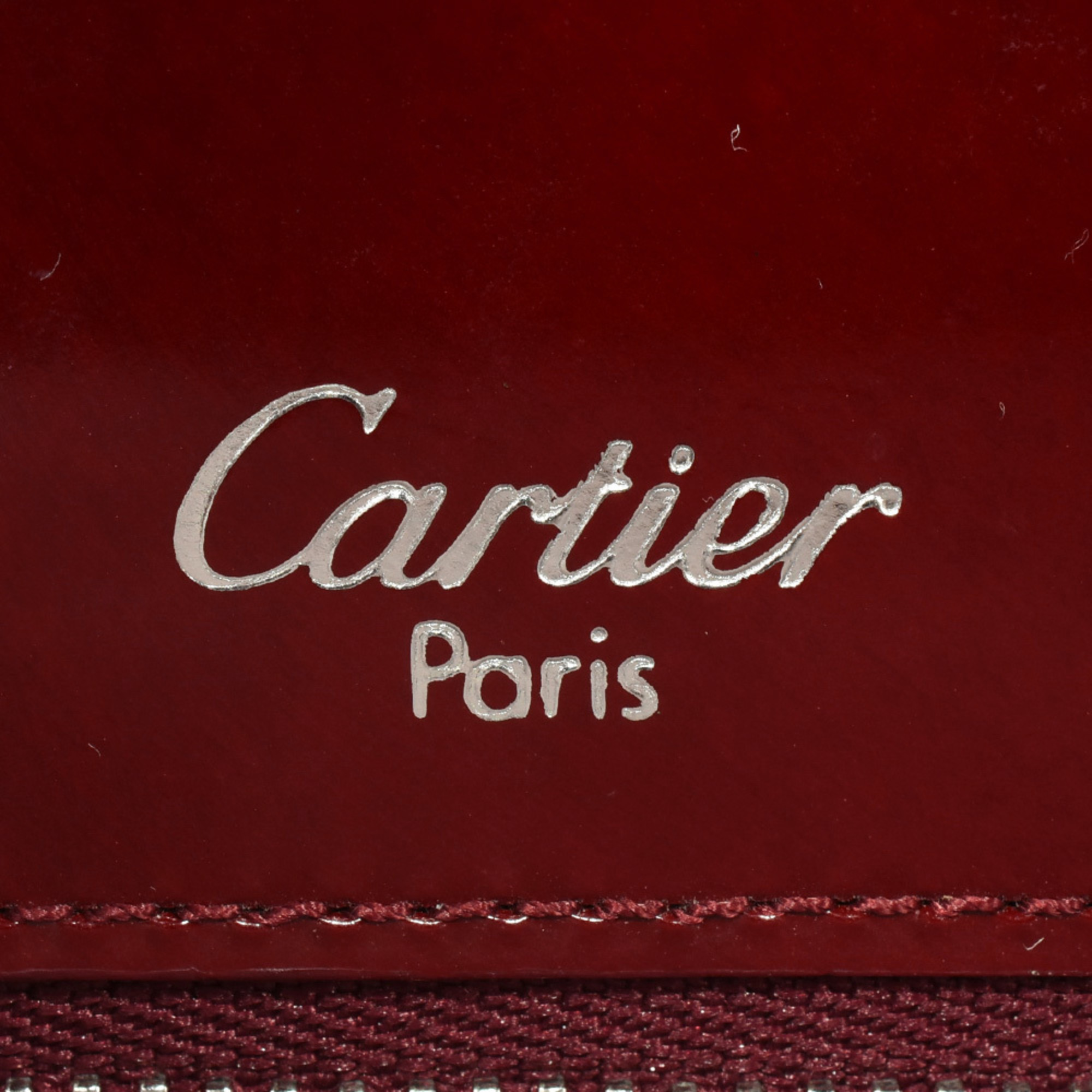 Cartier Happy Birthday Handbag Patent Leather Red Bordeaux Women's