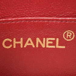 CHANEL Matelasse Chain Handbag Lambskin Red No. 3 Coco Mark Single Flap