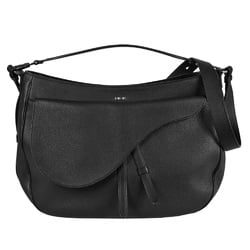 Christian Dior Dior Saddle Soft Bag Shoulder Leather Black