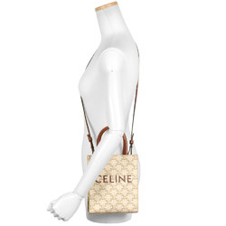 CELINE Vertical Cabas Tote Bag 194372BZK.01BC White Triomphe Canvas Leather