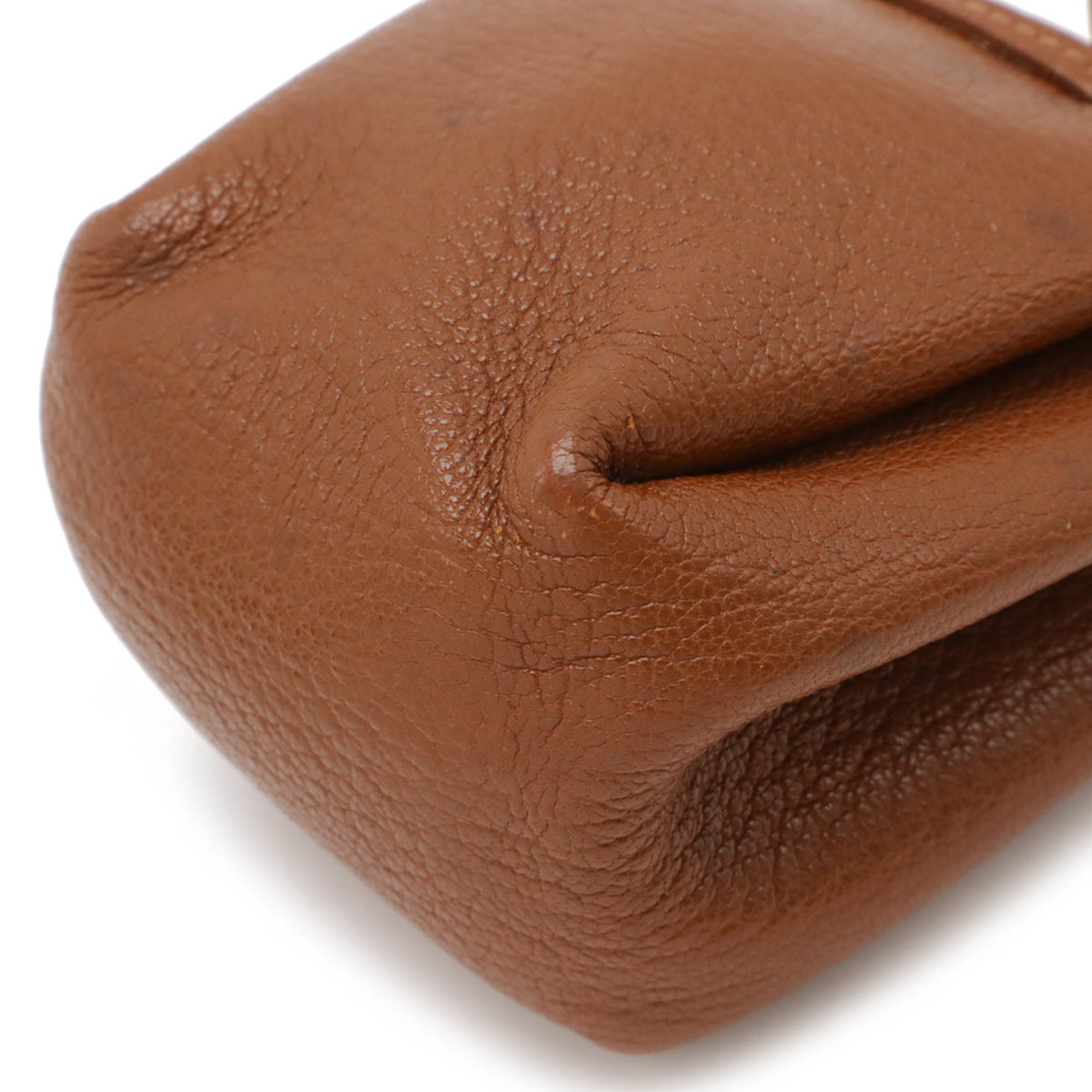 HERMES Hermes Vespa Pouch Chevre Leather Brown E Stamp