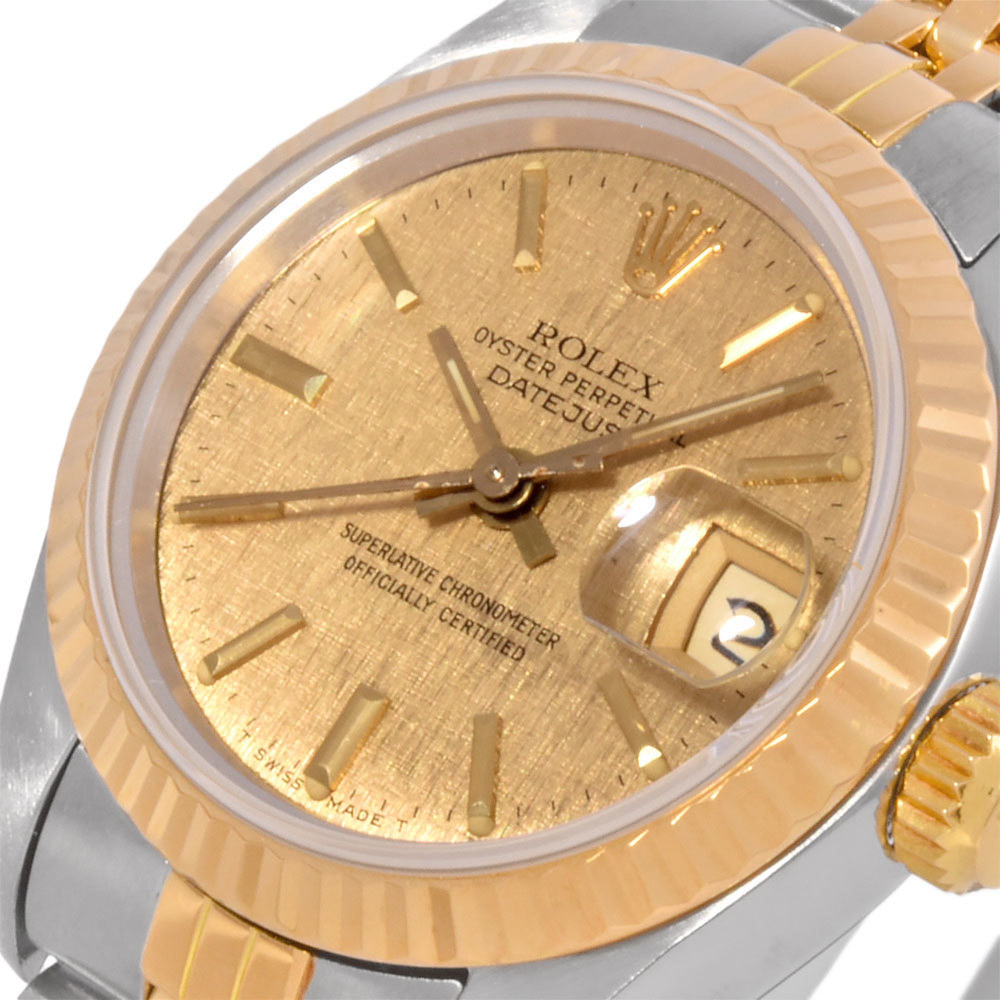 Rolex ROLEX 69173 Datejust 7 digits 9 Manufactured around 1985 Automatic watch Gold Champagne mosaic dial Ladies