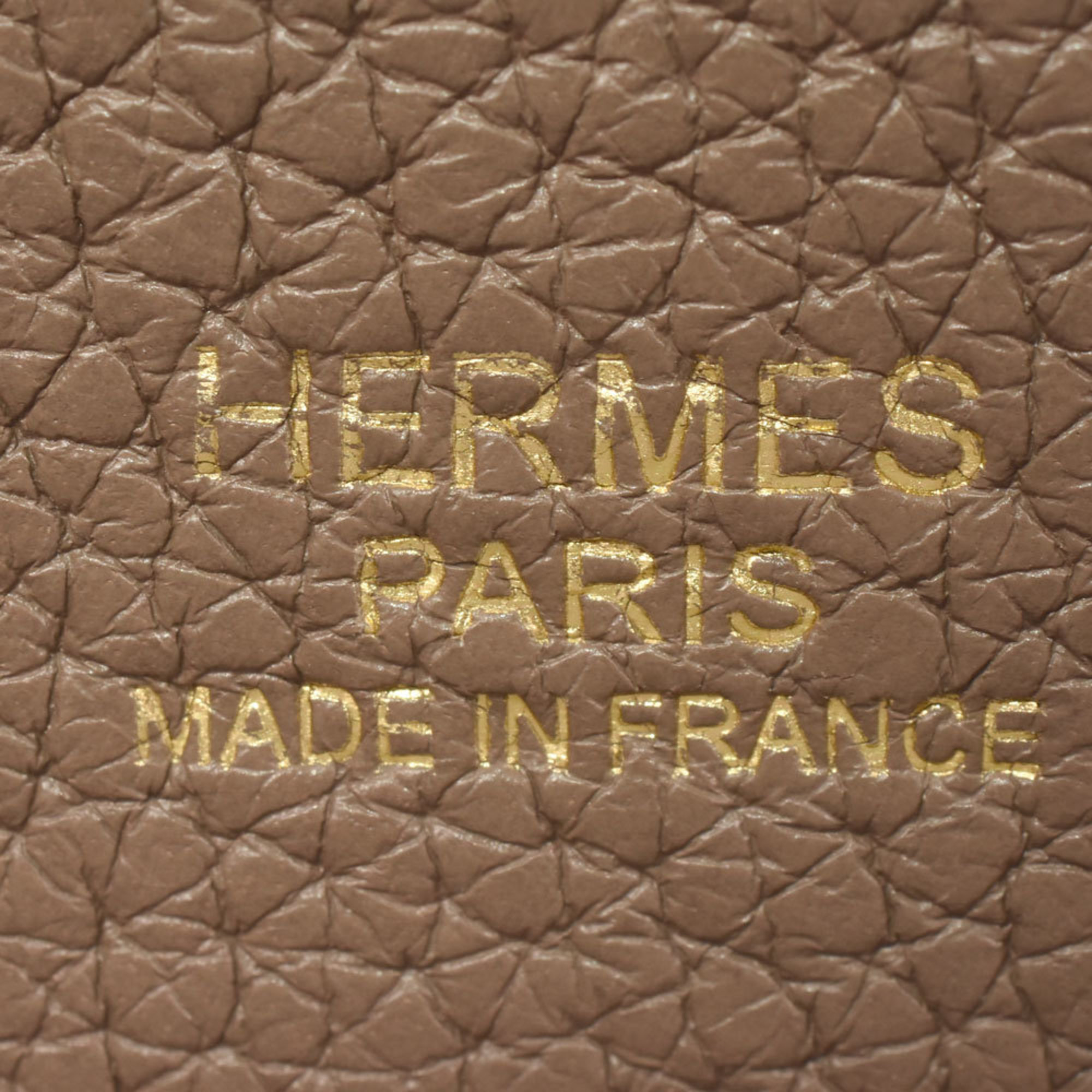 Hermes Evelyn 3 PM Shoulder Bag Taurillon Clemence D Stamp Etoupe