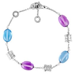 BVLGARI B-zero1 Element Bracelet Amethyst K18WG Blue Topaz Women's