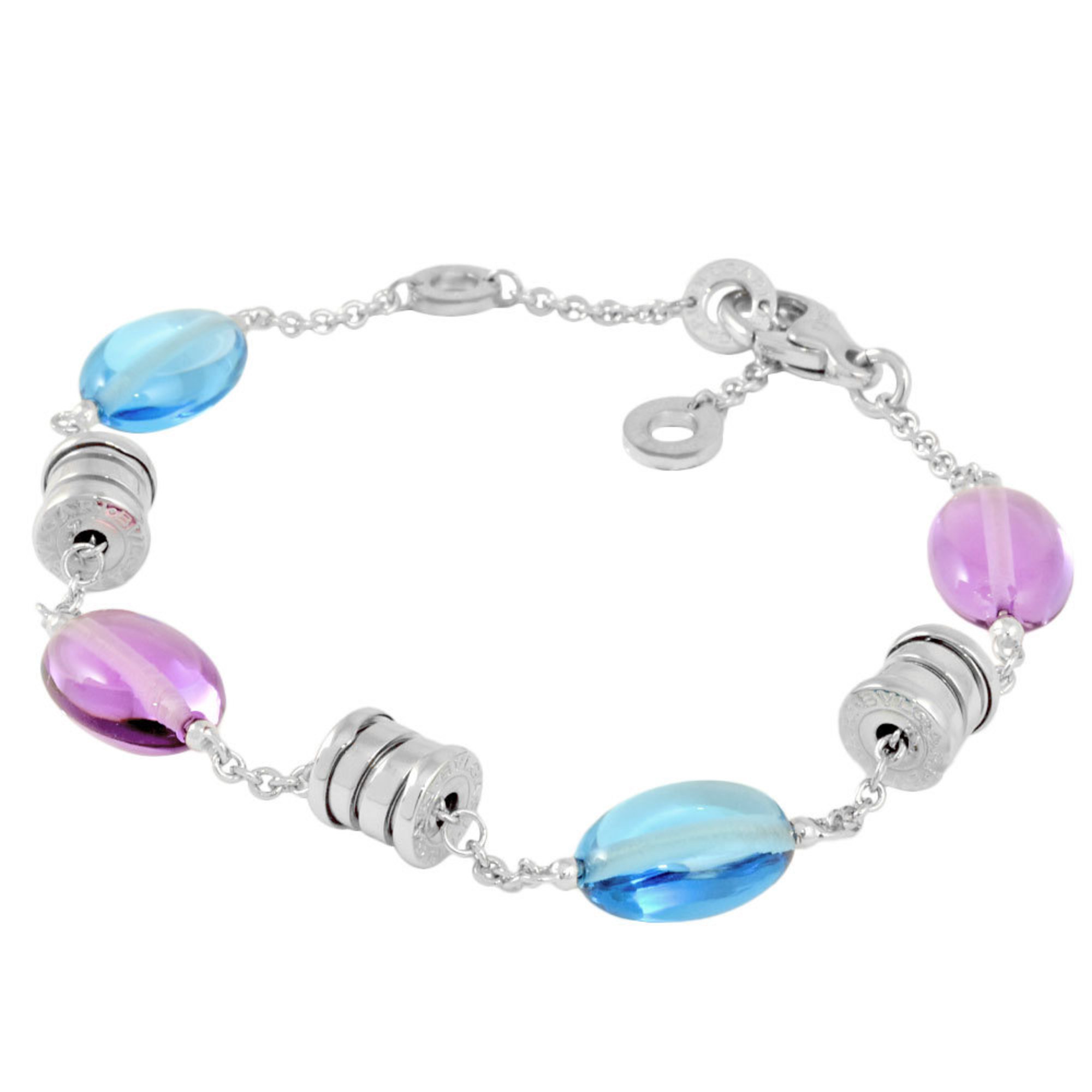 BVLGARI B-zero1 Element Bracelet Amethyst K18WG Blue Topaz Women's