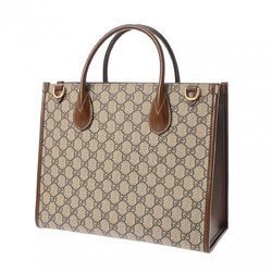 GUCCI GG Supreme Small Tote Beige/Brown Women's PVC Leather Bag