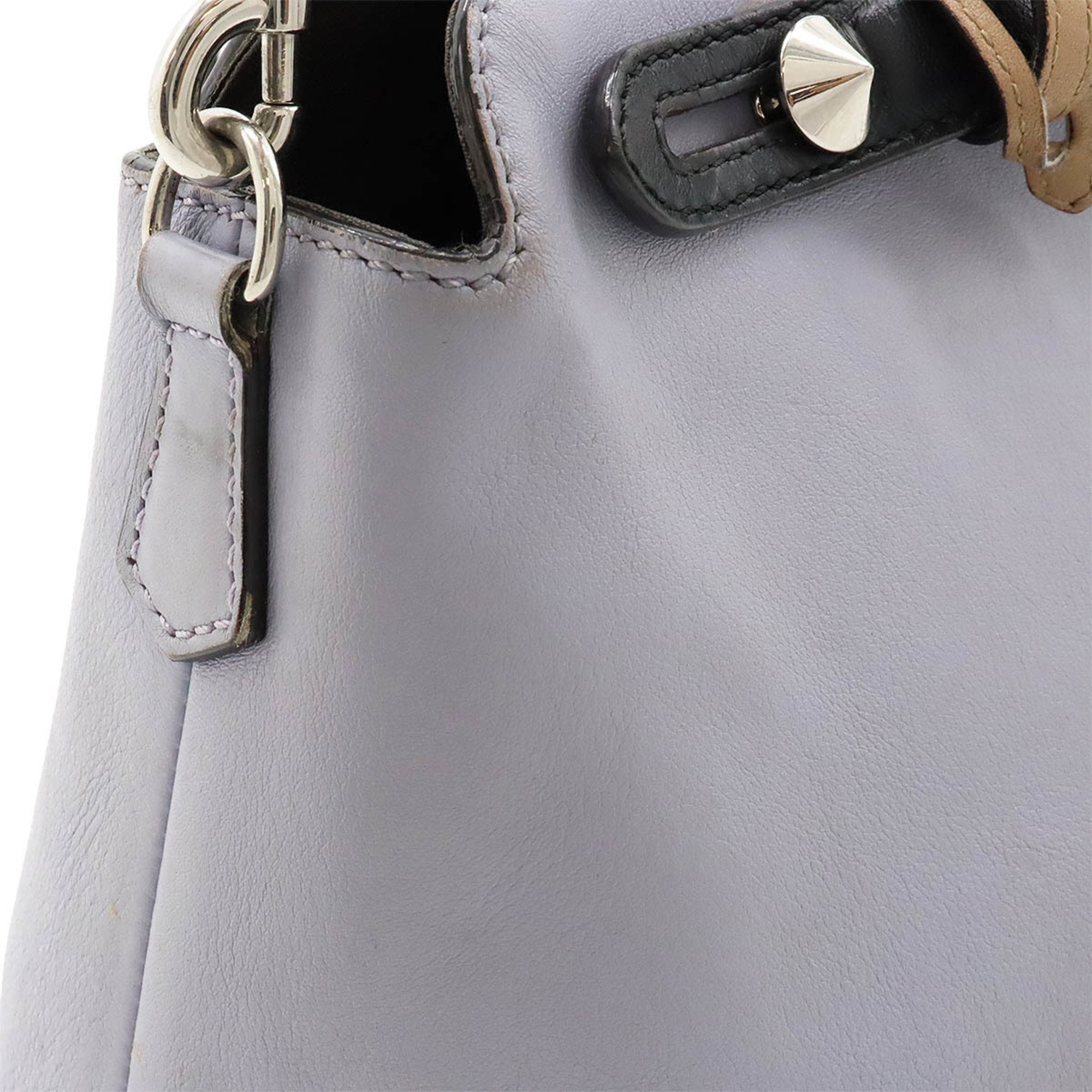 FENDI BY THE WAY Medium Handbag Shoulder Bag Leather Light Blue Gray Black Salmon Red 8BL124 ()