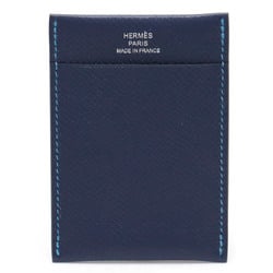 HERMES MC2 Gama Card Case, Business Holder, Pass Epsom Leather, Blue, A Stamp