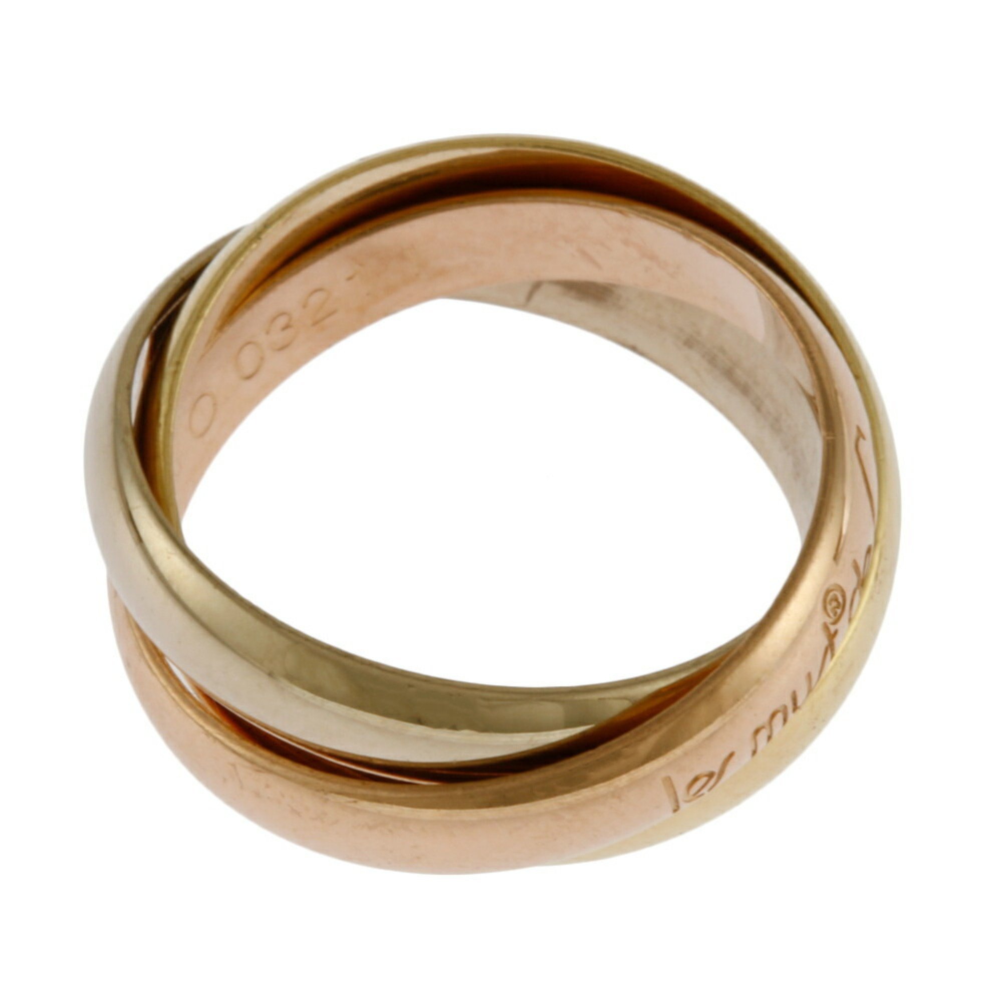 Cartier Trinity Ring, Size 8.5, 18K Gold, Women's, CARTIER