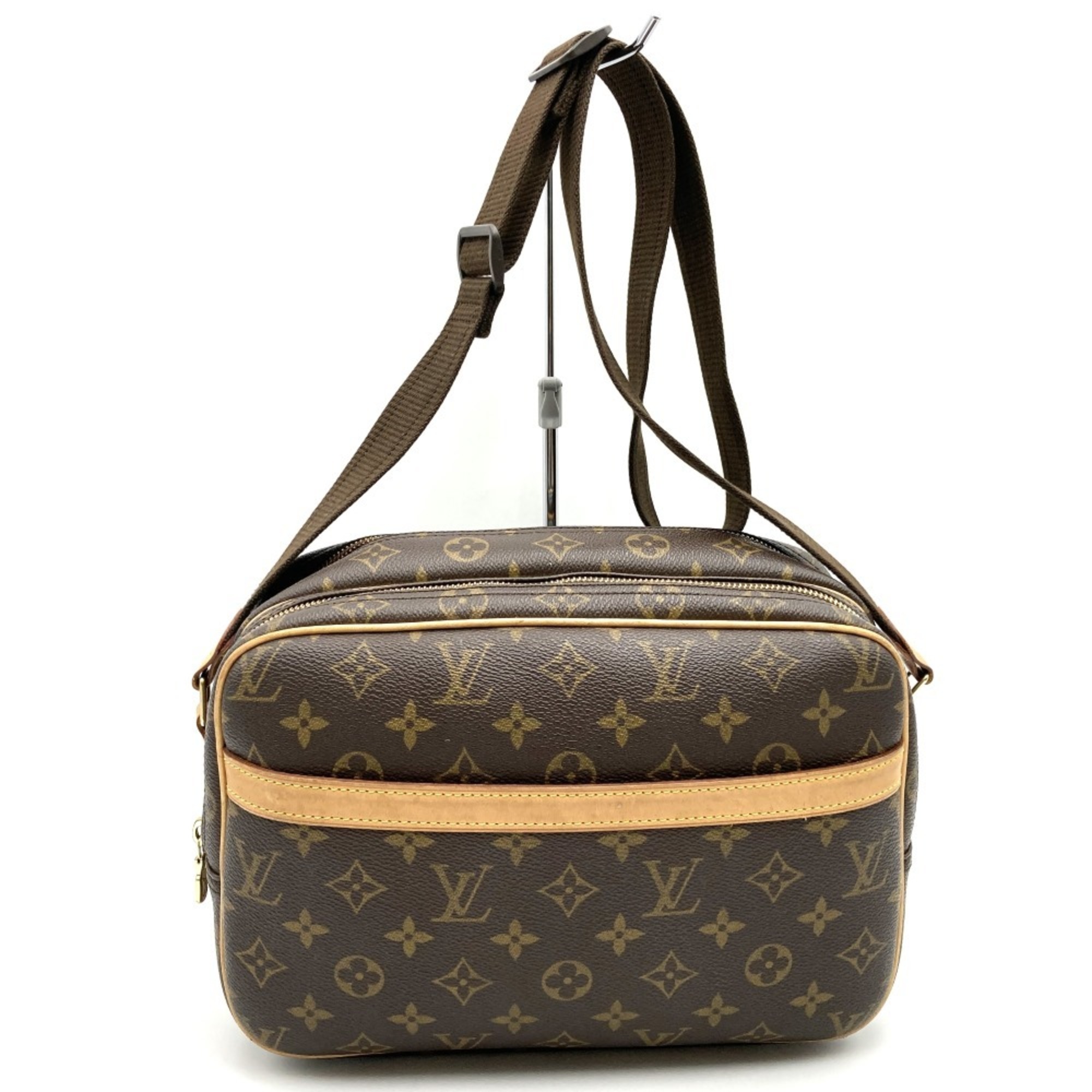 LOUIS VUITTON M45254 Reporter PM Monogram Shoulder Bag Brown Women's