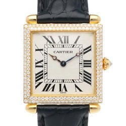 Cartier Tank Obbe Wristwatch 18K 1630 Quartz Unisex CARTIER Diamond Bezel Manufacturer Overhauled