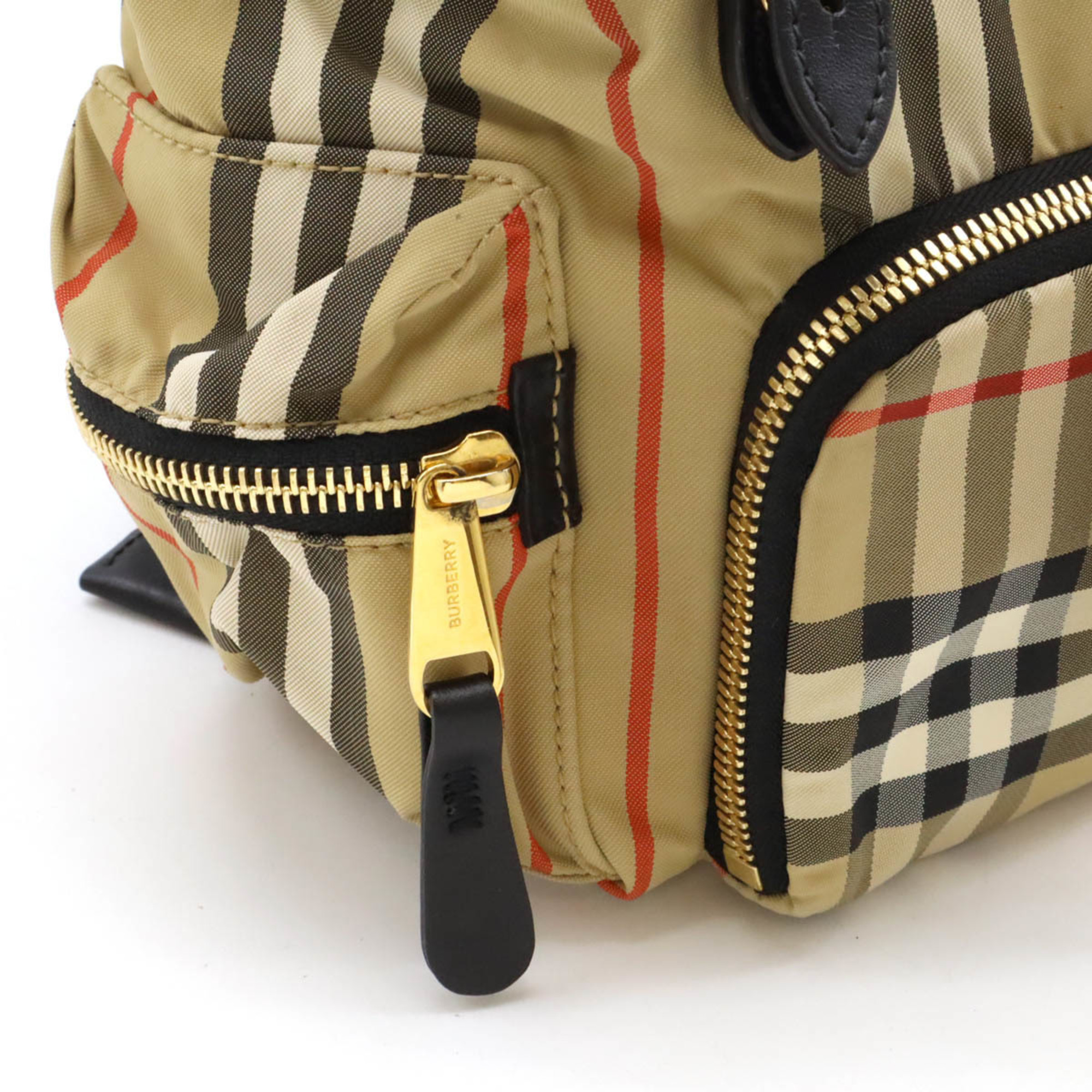 BURBERRY Nova Check Backpack Nylon Leather Beige Black 8032709